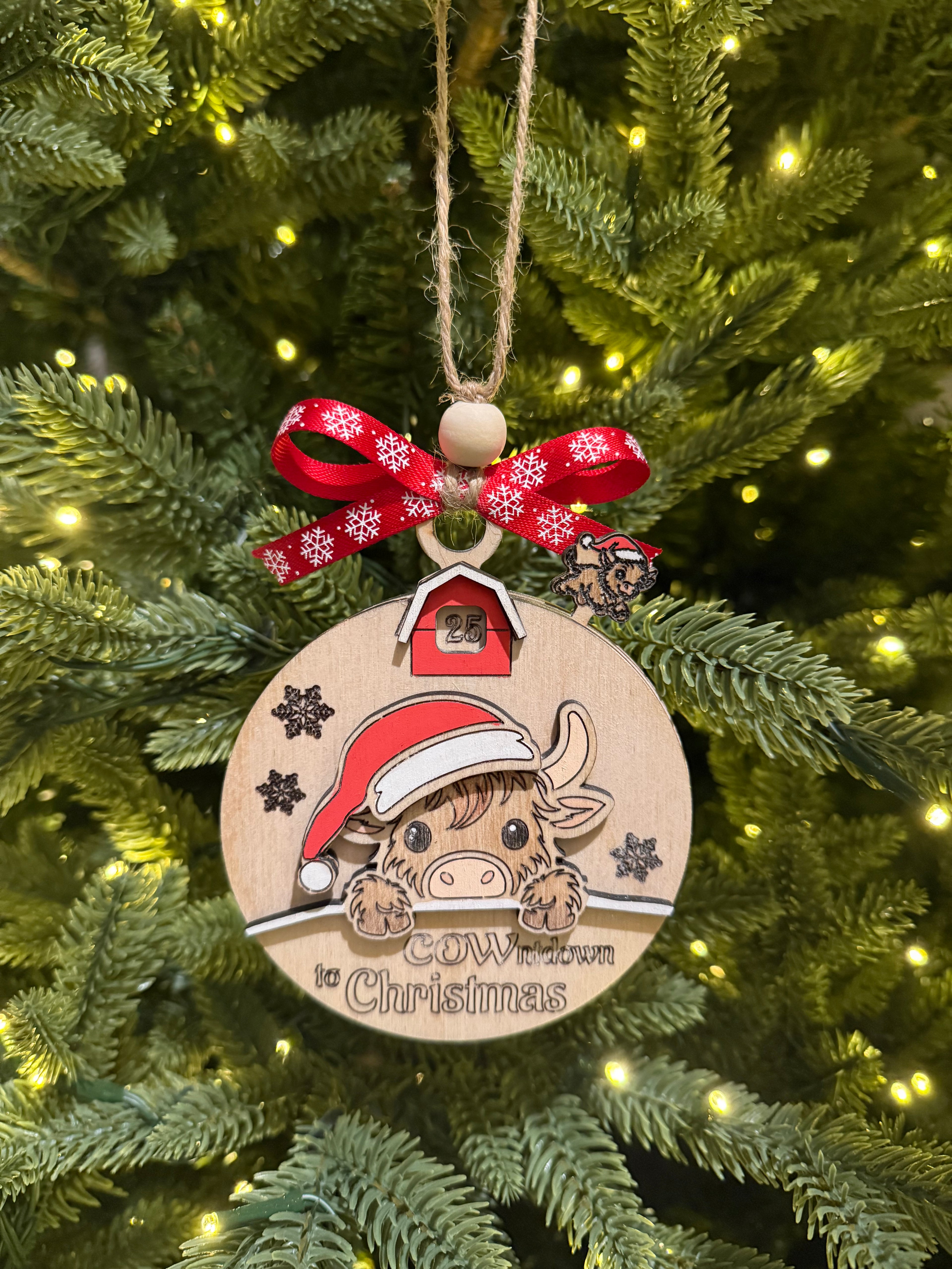 COWntdown to Christmas Ornament
