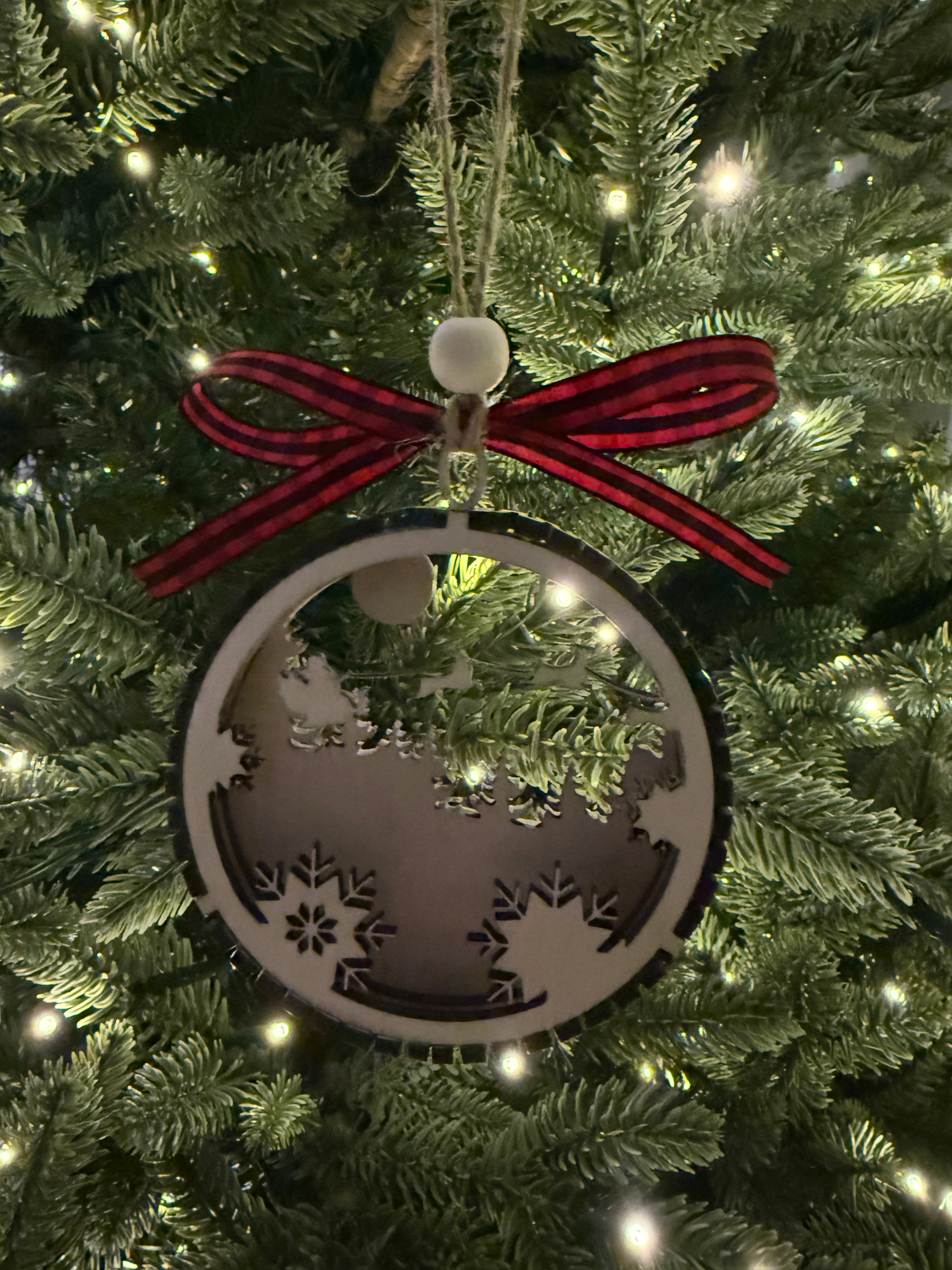 Globe Ornament (Flying Santa)
