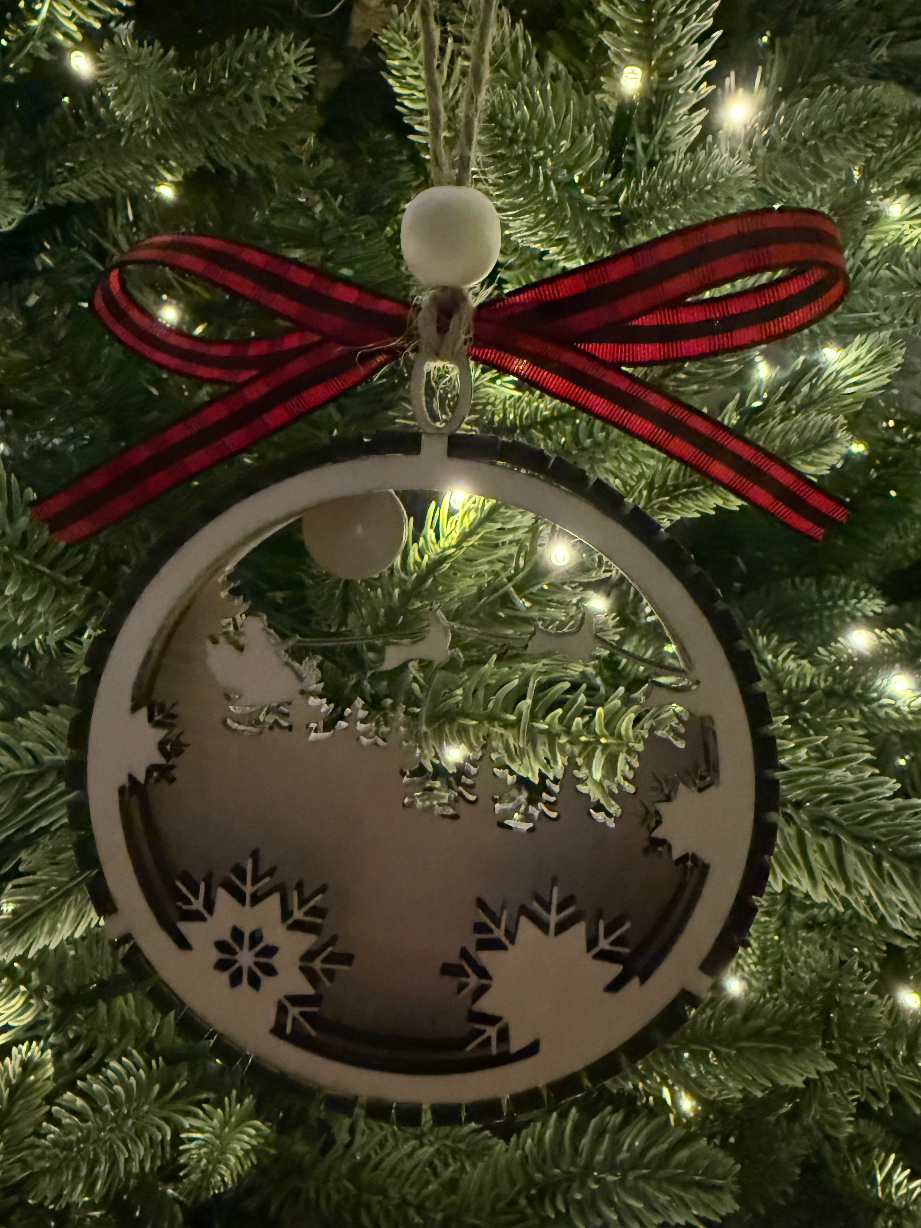 Globe Ornament (Flying Santa)