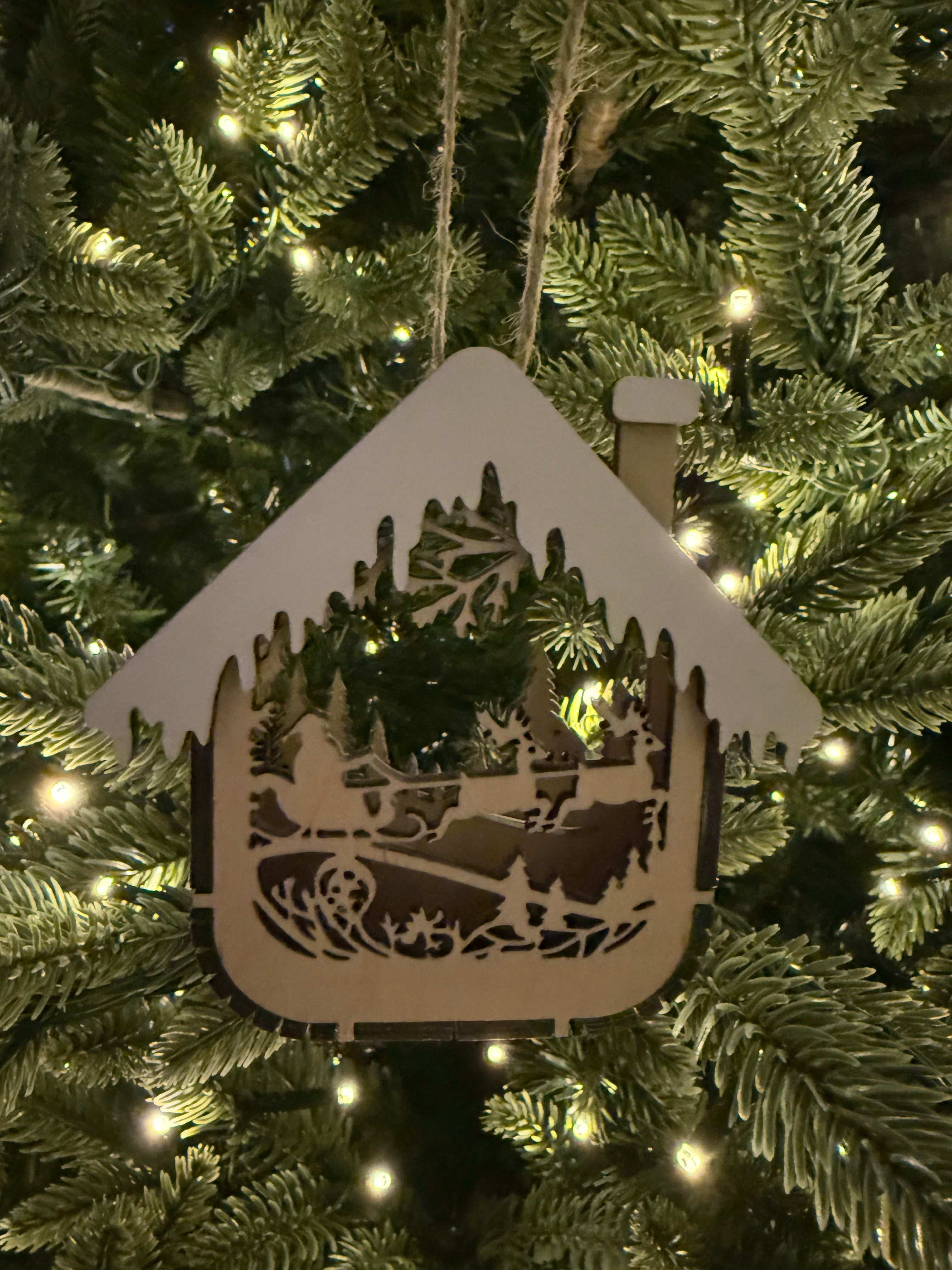 House Ornament (Santa W/Reindeer)