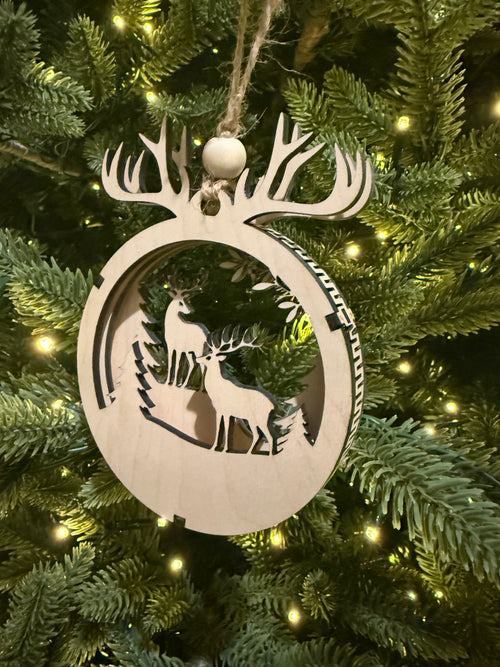 Antler Globe Ornament